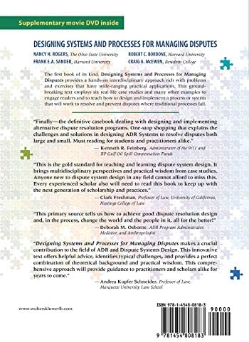Designing Systems and Processes for Managing Disputes (Aspen Coursebook Series)