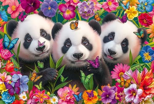 Schmidt Spiele 56578 Panda Trio, Puzzle pour Enfants de 200