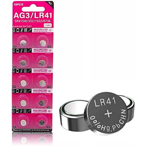 jixik 10PCS AG3 Coin Battery LR41 392 192 Button Cell Coin Alkaline Battery 1.55V SR41SW L736 CX41 for Watch Toys No Mercury Cover