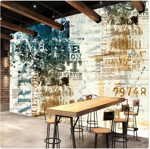 Papel Tapiz 3D De Estilo Artístico Abstracto, Mural Fotográfico De Graffiti Con Personalidad, Decoración De Fondo Para Restaurante, Ktv, Bar Y Cafetería-150Cmx105Cm