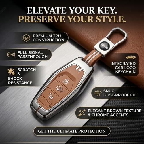 Image of Coll of Fest Premium Metal Brown Silicone Key Cover Compatible with Mahindra XUV 500 3-Button Smart Key Glow in the Dark