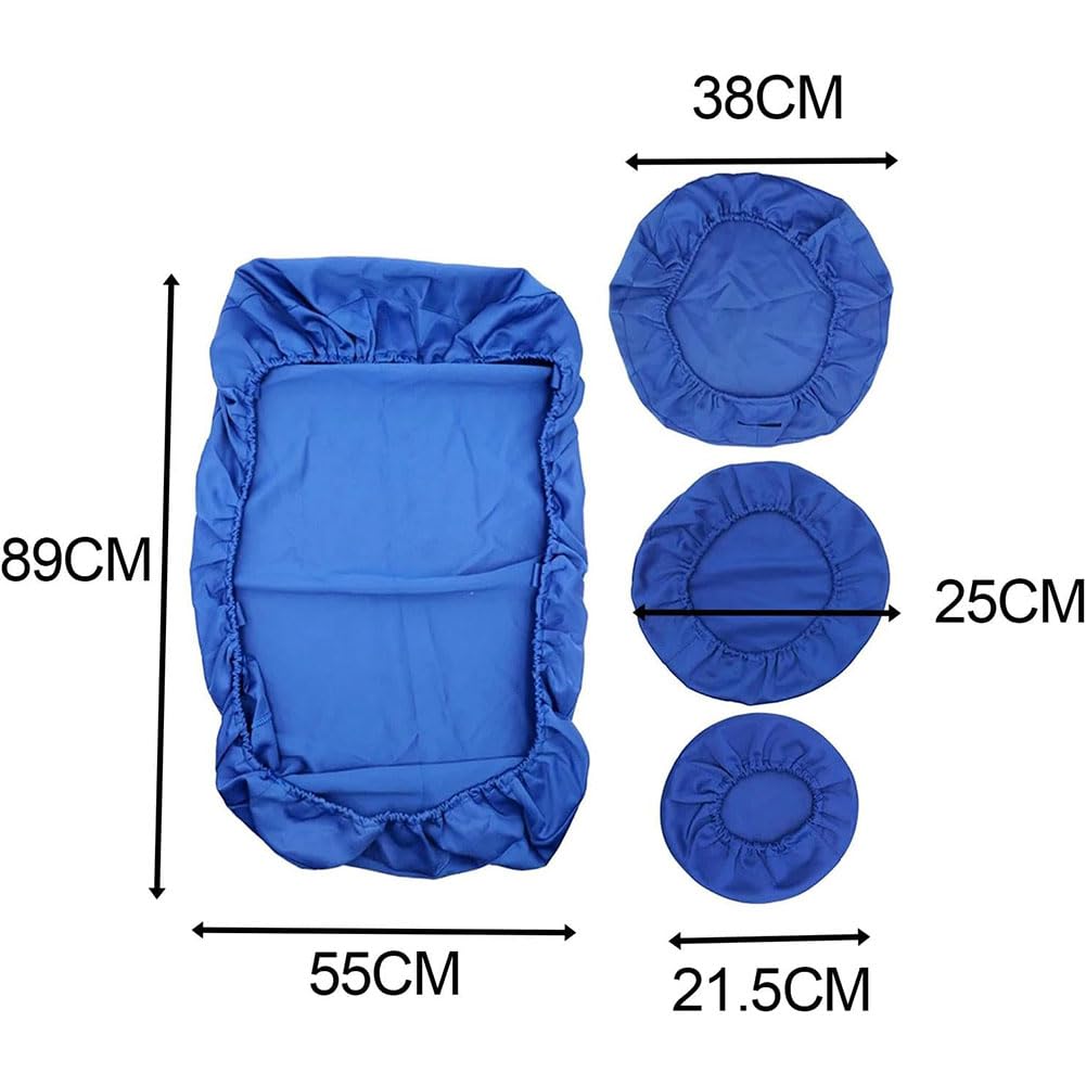 Fundas elásticas Impermeables para Silla Dental, 4 Piezas, con Respaldo y Accesorios universales, para Cama de Masaje, reposacabezas y Asiento (Azul Oscuro)