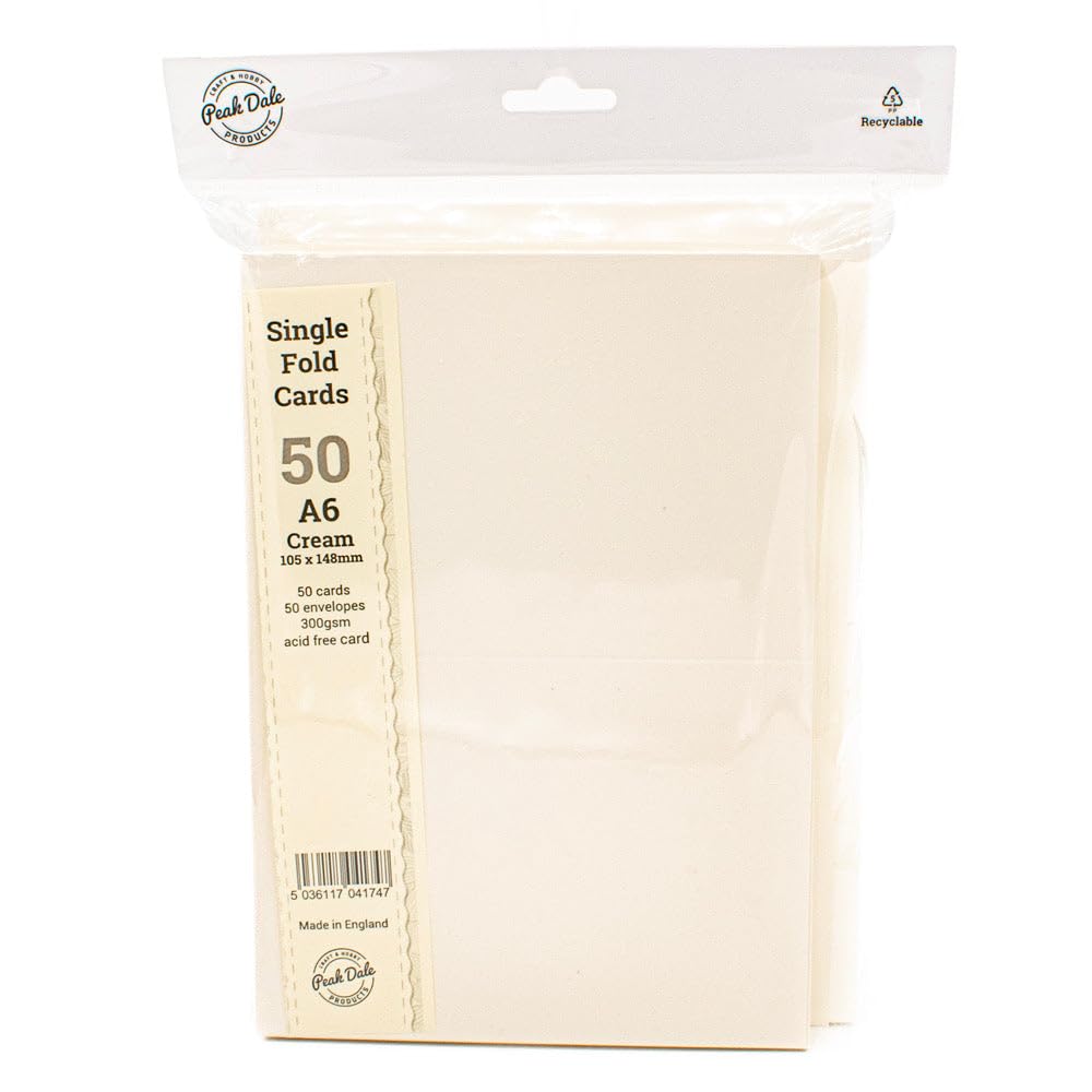Peak Dale Products Cream Cards Singlefold 50 Pack A6
