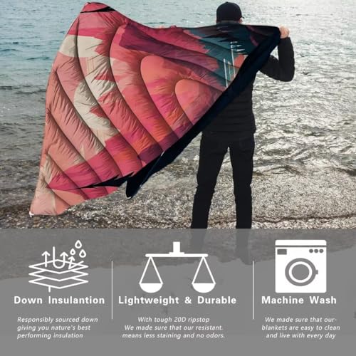 Yizheer-Sunset-Printed-Camping-BlanketLightweight-Down-Alternative-Puffy-Camping-Blanket-Packable-Outdoor-Blanket-for-CampingTraveling-Stadium-Hiking-Picnics-76-x-54