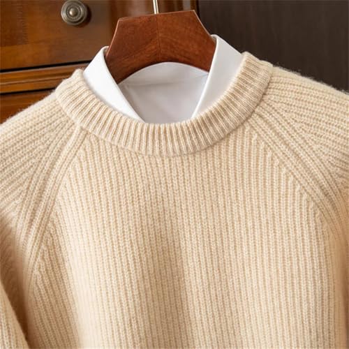 Men's Winter Wool with Wool Round Neck Thick Ingot Needle Raglan Knitted Loose Warm Sweater2