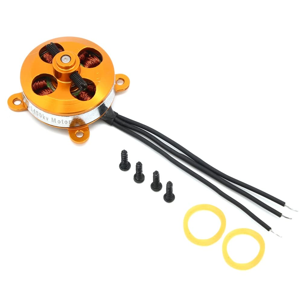 Akcesoria helikoptera RC Dla A 2204 A2204 7.5A 1400KV 50W SP Micro bezszczotkowy silnik W/mocowanie z 10A ESC dla RC dron samolot copter Quadcopter UFO Akcesoria wymienne (Color : Only 1400KV motor)