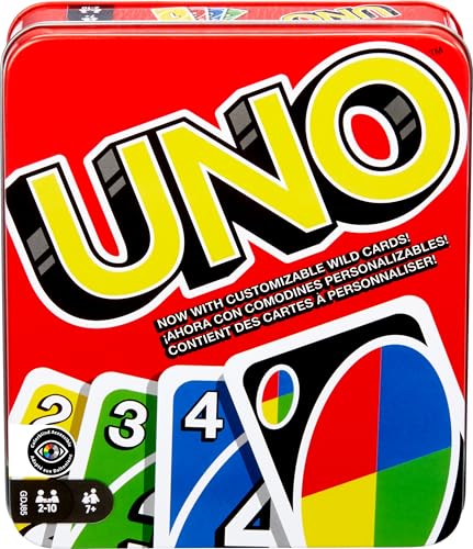 Mattel Games UNO Card Game in Travel & Storage Tin...