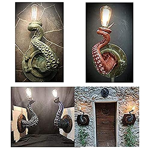 Image of Retro Octopus Electric Light Tentacle Monsters with Bulbs Hanging on Wall Octopus Tentacle lamp Holder,Resin Wall Lamps for Wall Art Decoration