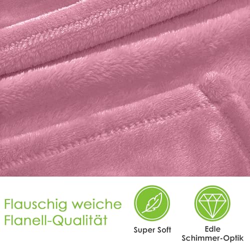 Kuscheldecke flauschig Flanell Wohndecke warm Oekotex Tagesdecke Überwurf Sofadecke fusselfrei Fleecedecke Super Soft XL Decke 150x200 cm Typ380 Woodrose