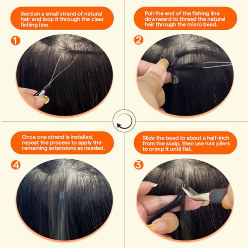 Image of Full Shine Micro Link Hair Extensions Human Hair 18 Inch 50g 50s