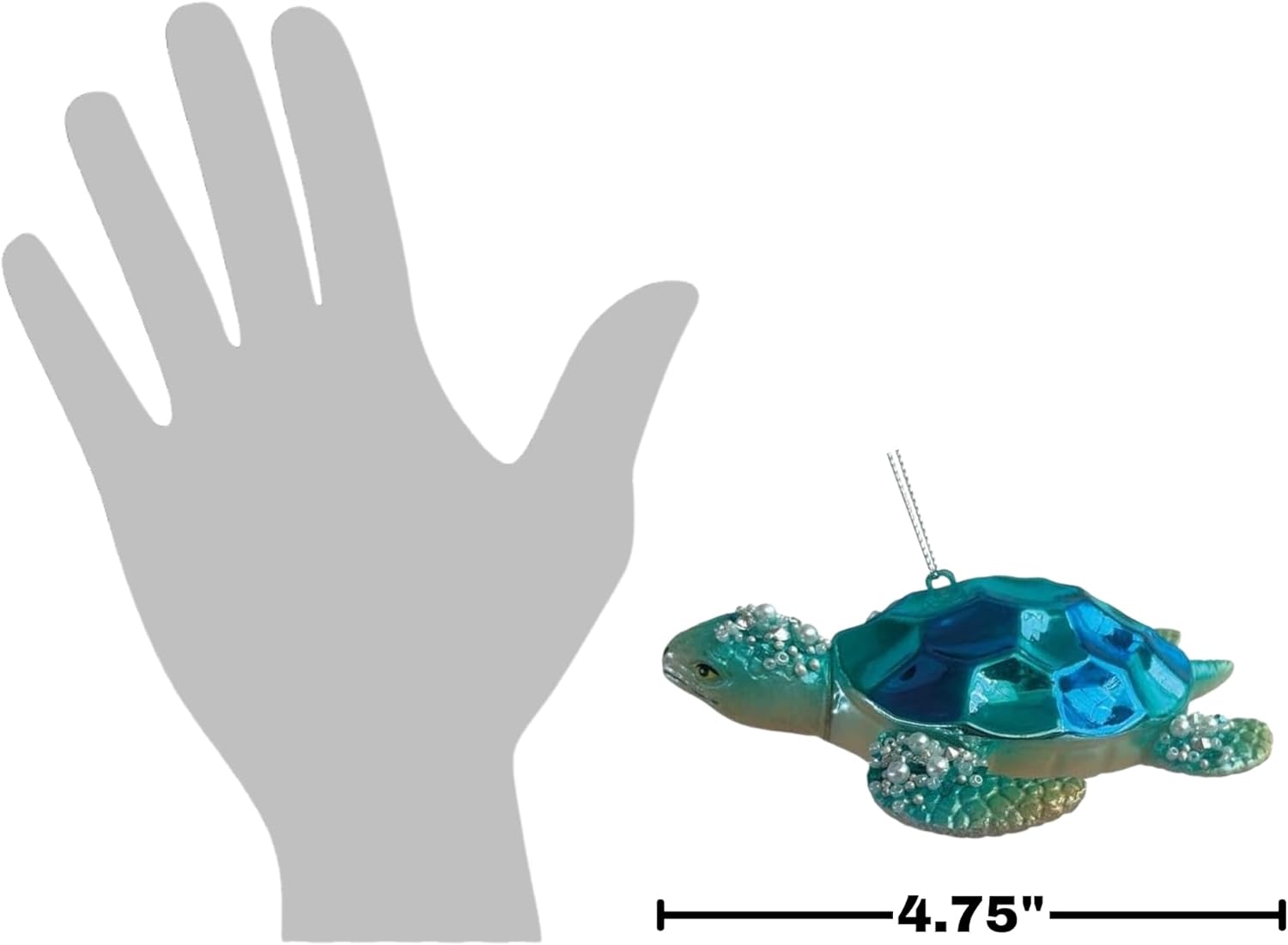 The Bridge Collection Sea Turtle Christmas Ornament - Ocean Inspired Turtle Ornament - Coastal Holiday Decoration for Beach Themed Trees - Image 2