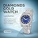 Halukakah Diamonds Watch Iced Out for Boy Teens - Platinum Plated - 36mm Blue Dial - 8