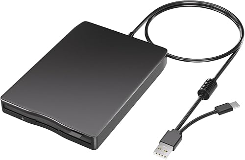 Unidad de disquete USB, externa de 3.5 "USB y Tipo-C Unidad de disquete externa portátil de 1,44 MB Plug and Play FDD para PC Windows XP 7 8 10 11