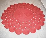 Vipanth Exports Bellissimo tappeto rotondo in iuta rosso per soggiorno, corridoio, cucina (60 x 60 cm)