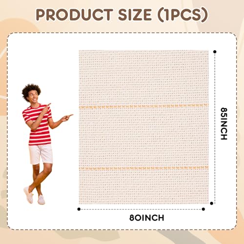 Image of 85 inchx80 inch Inch Large Premium Tufting Cloth with Marked Lines, Monks Cloth for Tufting Gun Rug Tufting, Rug Tufting Supplies Punch Needle Fabric for Art Hand Making DIY Craft Decoration