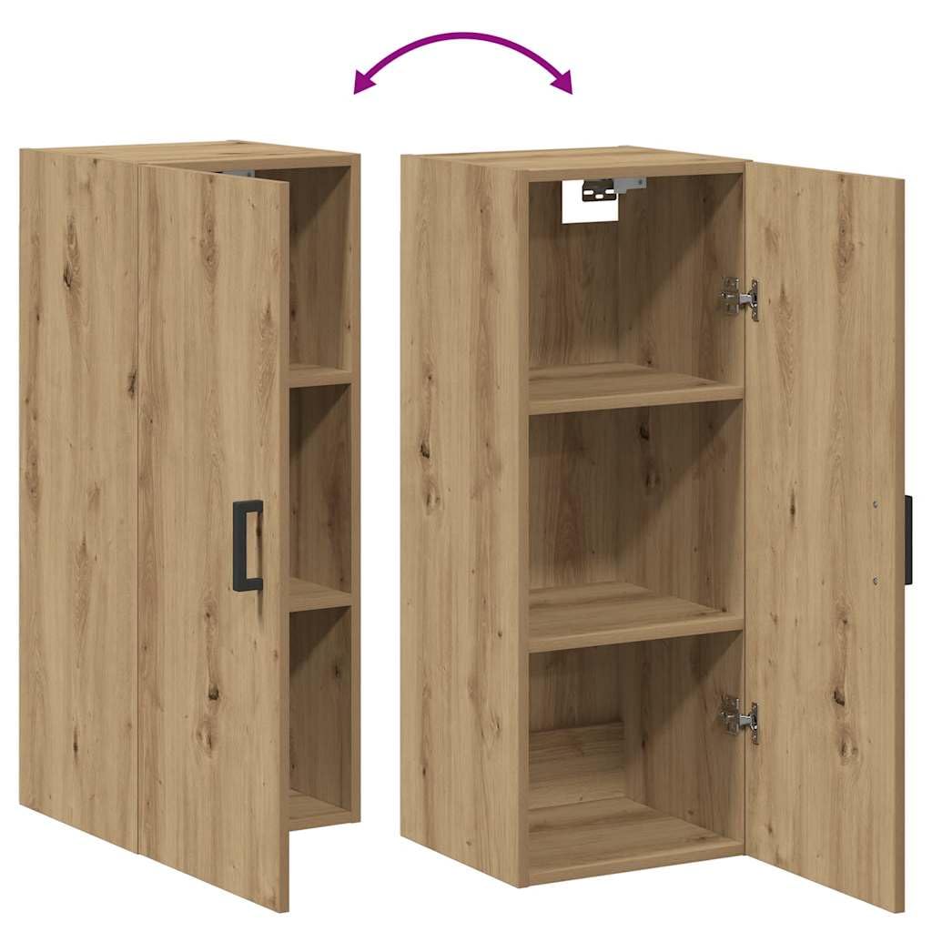 Armoire murale chêne artisanal 34,5x34x90 cm bois d ingénierie