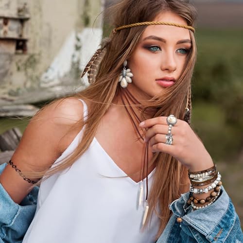 Image of Ecally Western Turquoise Jewelry Set for Women