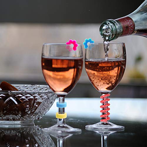 Jolbndcv 30 Pcs Silicone Drink Markers Wine Glass Charms Markers Drink Markers For Champagne Flutes Cocktails Martinis Wine Glass 3 Shape #TOP4