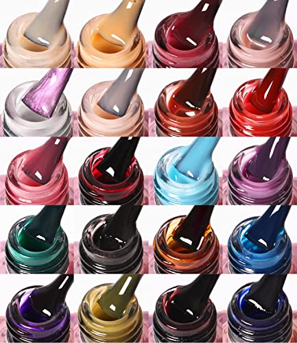 Douborq 20 Bottles Jelly Gel Nail Polish Glass Translucent Crystal Blue Pink Red Pink Clear Green Yellow Purple Colors Uv Soak Off Led Gel 7Ml Soak Off Manicure Kit #TOP5