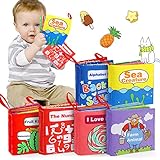 【Satisfacer la curiosidad】 Los libros blandos para bebés se llenan con papeles de PVC de sonido, papel arrugado, se emitirá un crujido plástico de papel. Los colores brillantes y las ilustraciones llenas de adorables atraen la atención de tu bebé y lo animan a explorar.
