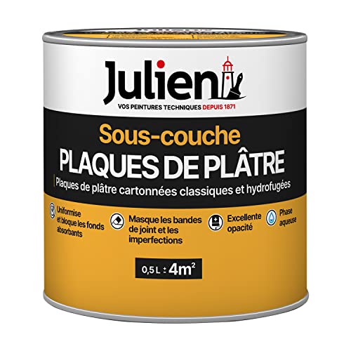 Sous-couche JULIEN pour plaques de plâtre cartonnées - Blanc Mat 0,5L