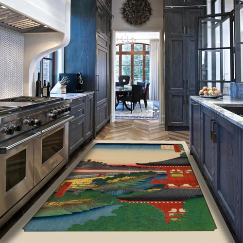 Tapis japonais lavable vert pour protéger le sol du salon - 2