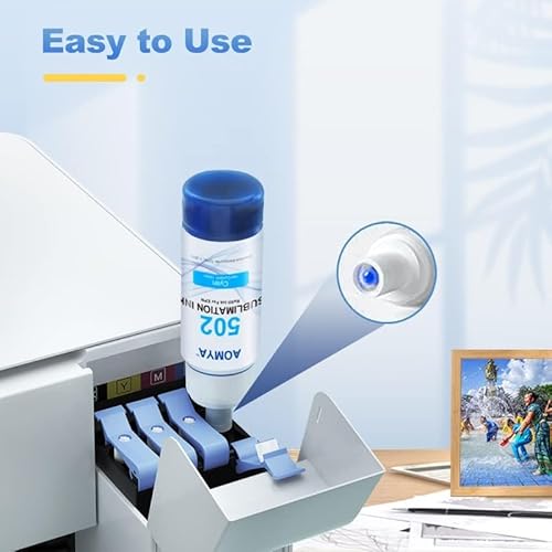 Sublimationstinte Nachfüllpackung T502 kompatibel mit Epsn EcoTank Supertank ET-2800 ET-2803 ET-2850 ET-2720 ET-15000 ET-4760 ET-2400 Tintenstrahldruckern Wärmepresse auf Tasse T-Shirt Handyhüllen