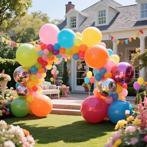 Image of 32Pcs Big Balloons 18 Inch Assorted Colors, Round Large Latex Party Balloons for Birthday Wedding Decorations.