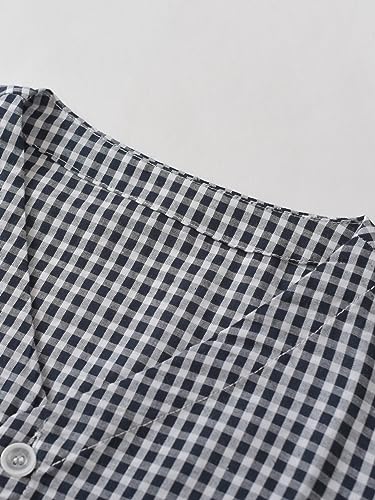 Latuza Men's Lightweight Cotton Pajamas Set Seersucker Button Down Short PJs Set4