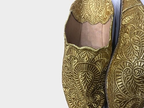 Traditional Moroccan babouche Slippers | Silver Slipper with sole | handcrafted Gold slippers for Women | Gray Slipper Gold shoes babouche (42 EU women's, Silver)4