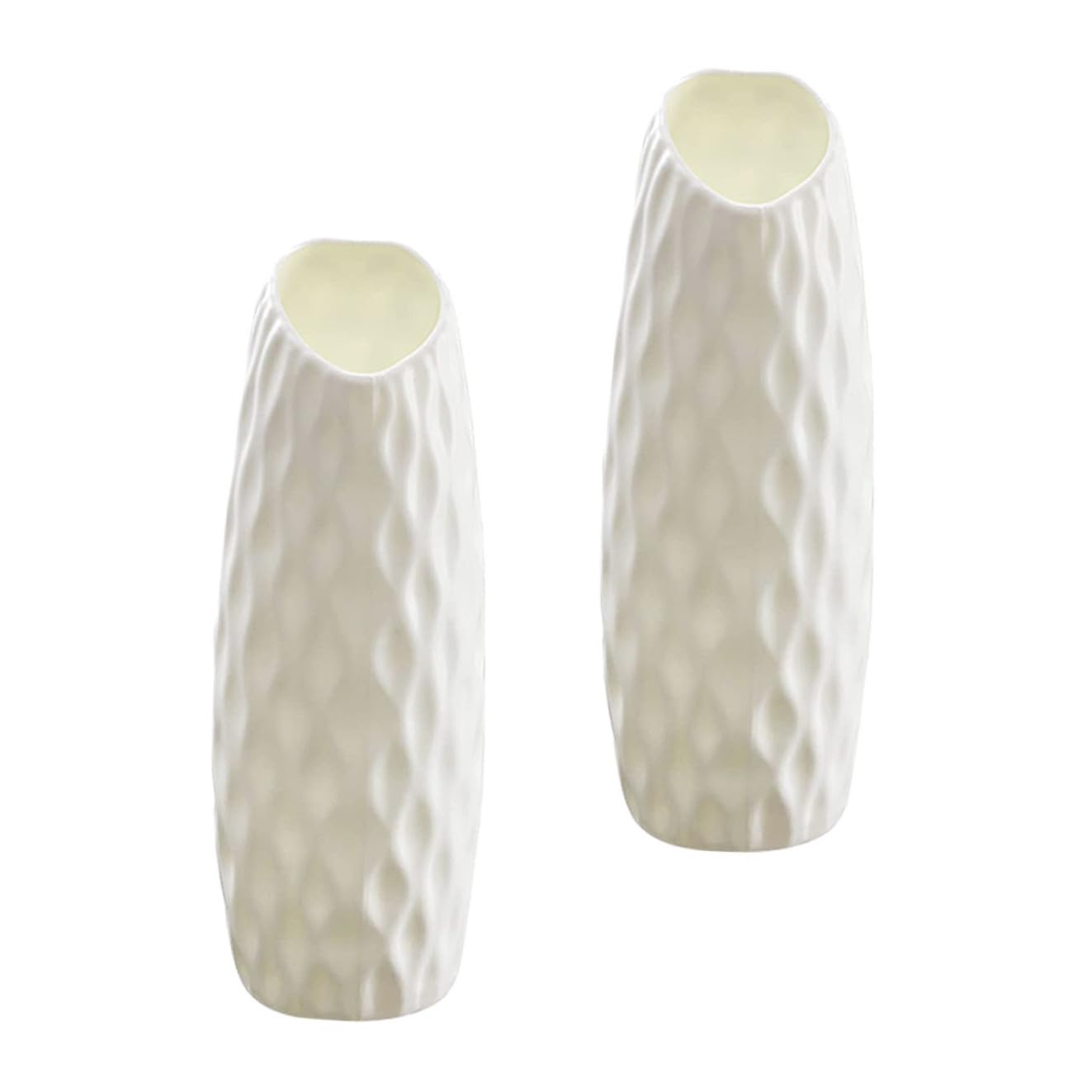Jarrones de plástico blanco leche (2 uds) para flores secas en decoración rústica