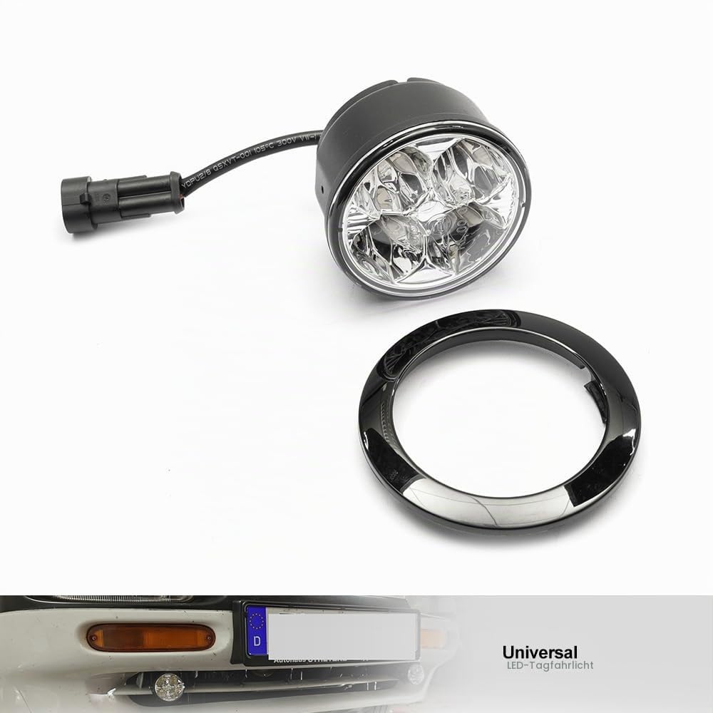 LED DRL Tagfahrlicht für Mercedes Ben.z A-Klasse W168 W169 1997–2012,Frontstoßstange Tageslichtreflektoren DLR-Lauflicht 2 LED-Standlicht mit klarer Linse