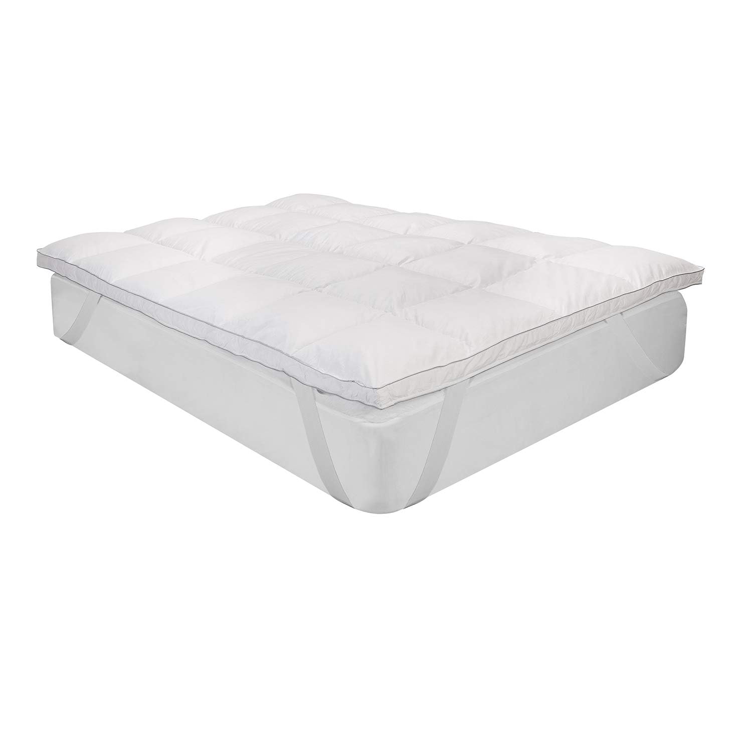What the Sleep - Surmatelas Hôtel Plumes 150x190 cm - Épaisseur 5 cm - Plume 100%, Ultra Doux, Respirant, Confort Moelleux - Couvre-matelas Luxe - Marque Européenne