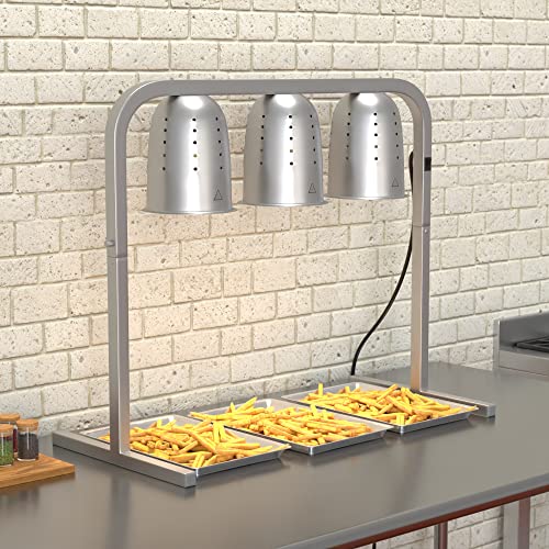 Krollen Industrial XJHTLDFRTYH50 Free Standing Heat Lamp With 3 Bulbs And T-Legs - 120V, 750W, W63, Commercial Food Buffet Warmer thumb #1