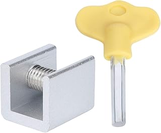 4 Pack Window Lock, Sliding Window Adjustable Aluminum Door Lock, No Drill Install Security Lock with Vertical Horizontal Sliding Windows Sliding Doors for Bedroom Home and Office