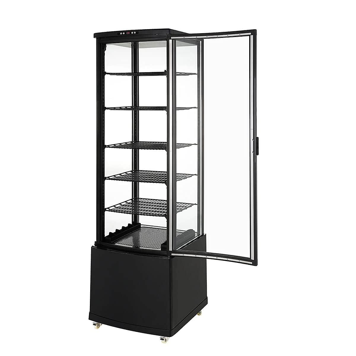 Amazon.co.jp: Hijiru 大型4面ガラス冷蔵ショーケース 235L/ブラック