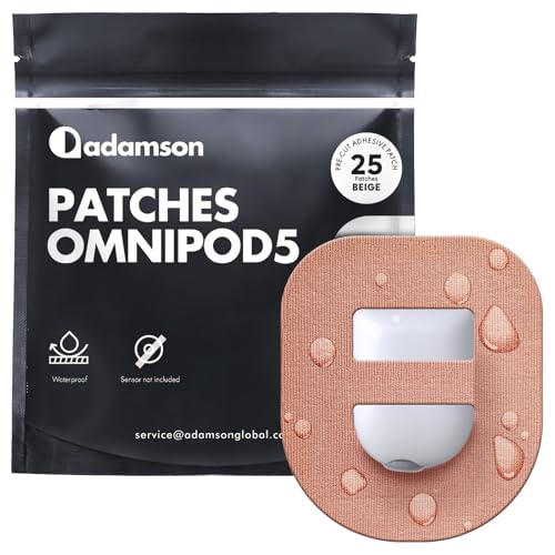 Adamson Omnipod 5 Overpatches – 25 Waterproof Omnipod 5 Adhesive Patches, Sweatproof & Skin-Friendly, No Glue on Center, Easy to Apply & Remove, Secure Hold for Active Lifestyles – Beige Adamson Omnipod 5 Overpatches – 25 Waterproof Omnipod 5 Adhesive Patches, Sweatproof & Skin-Friendly, No Glue on Center, Easy to Apply & Remove, Secure Hold for Active Lifestyles – Beige
