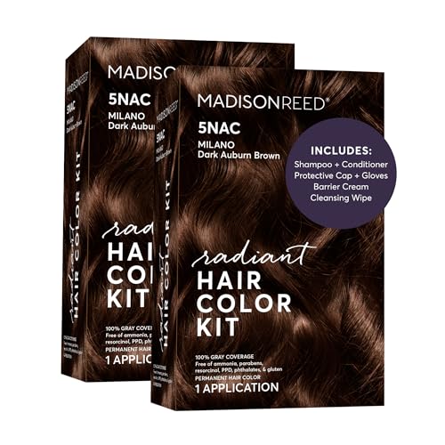 Madison Reed Radiant Hair Color Kit, 5NAC Dark Chocolate Brown, 2 Pack