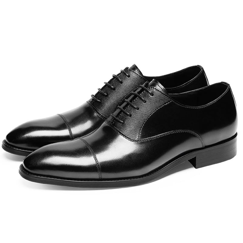 Mens Patent Leather Oxford Dress Shoes Wingtip Lace Up Pointed Toe Vintage Formal Business Shoes for Men Classic