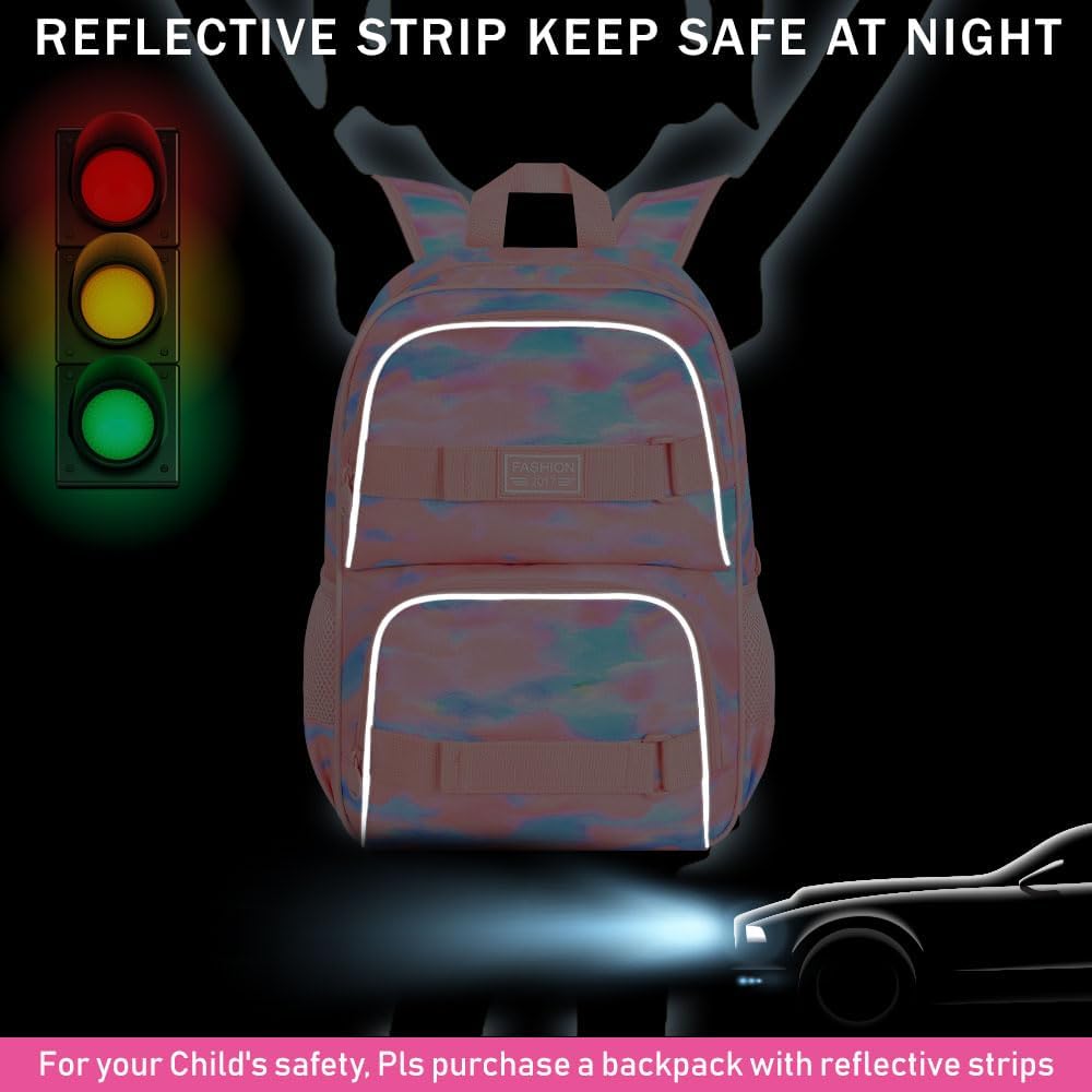 3Pcs Backpack for Girls Boys, 17 Inch School Bookbag with Lunch Box, Durable Laptop Backpacks Set for Teens College - Image 3