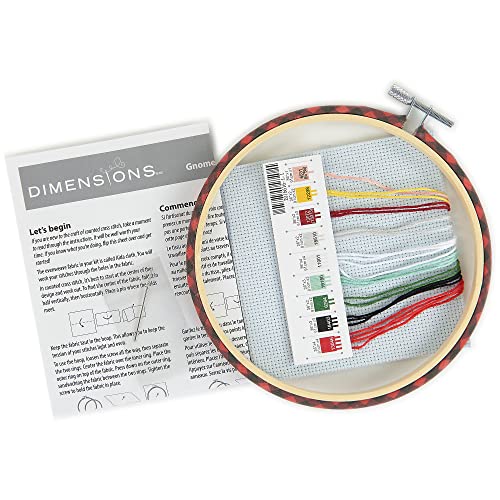 Image of Dimensions Truck Gnomes Counted Cross Stitch Kit, 6 inch D, Blue,Red 6