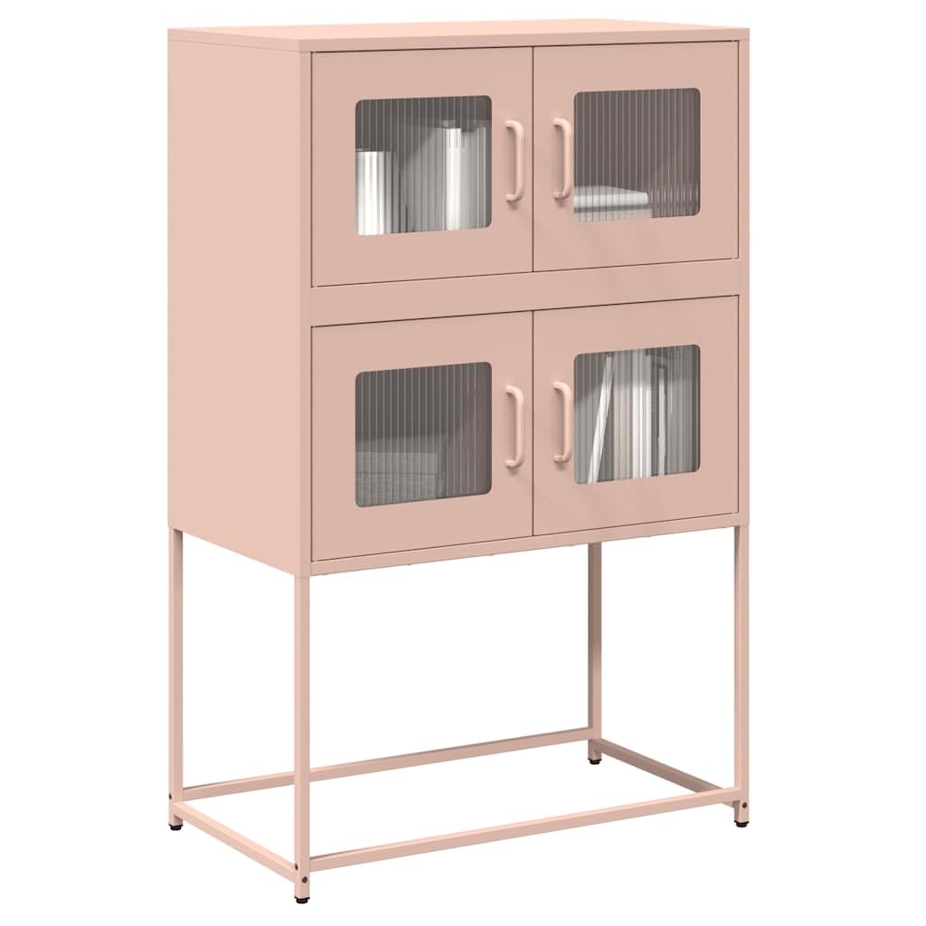 vidaXL Highboard Rosa 68x39x107 cm Stahl, Sideboard, Seitenschrank, Aufbewahrungsschrank, Schrank, Sideboard, Hochschrank, hohes Sideboard