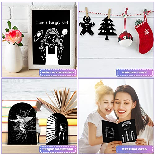 gersoniel scratch paper art set adults scratchboard craft kits 72 x 5 inch black scratch off paper scratchboard pad art supplies with wooden stylus for diy birthday party gift supplies60 pieces