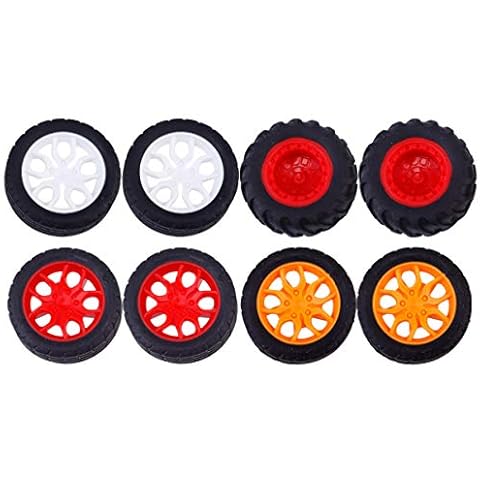 TEHAUX 8pcs Model Diy Beadlock Rims Projects Rc Wheel Cars Tires Accessories Small for Truck Racing Drive Toys Replacement Robot Materials Wheels Car Kids Building Four- wheel Cover
