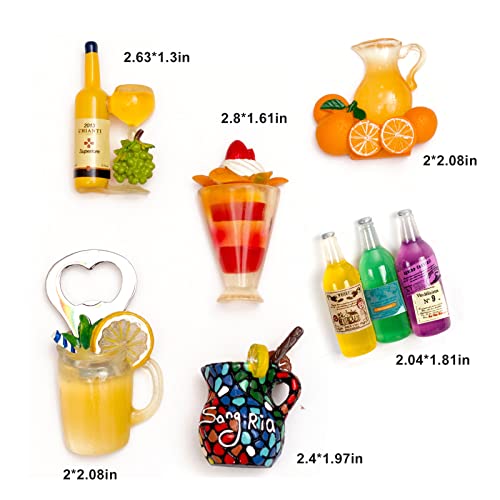 Imanes decorativos para refrigerador pack de 6 frutas 3D miniatura 2
