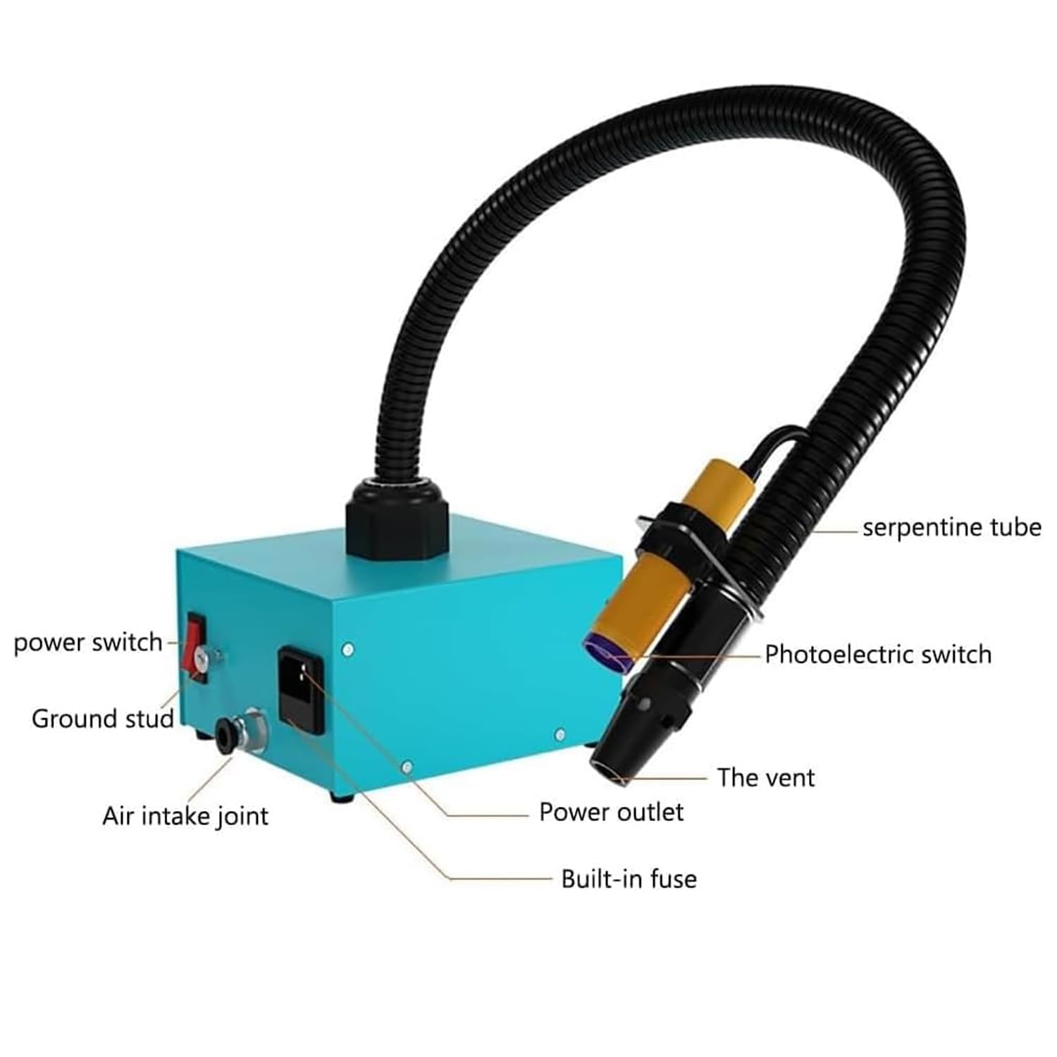 Pistola de aire antiestática, pistola ionizante autogeneradora, electricidad estática eficiente y eliminación de polvo, volumen de aire ajustable, bajo ruido, herramienta de uso industrial