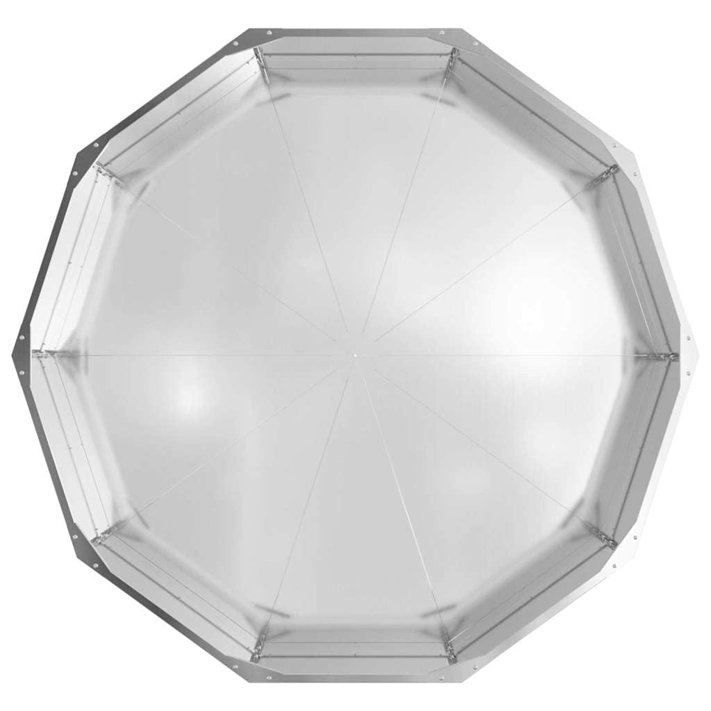 Pflanzkübel Silber 120x120x35 cm verzinkter Stahl rund Modernes Design Robuste Balkon-Garten Blumentopf für Terrasse Innen Außen