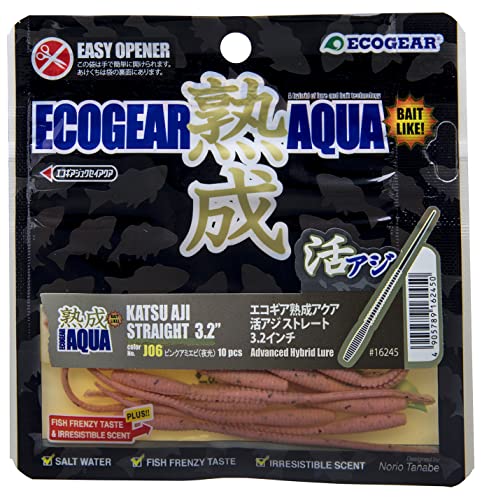 エコギア(Ecogear) ワーム 熟成アクア 活アジストレート 3.2インチ J06 ピンクアミエビ(夜光) 16245