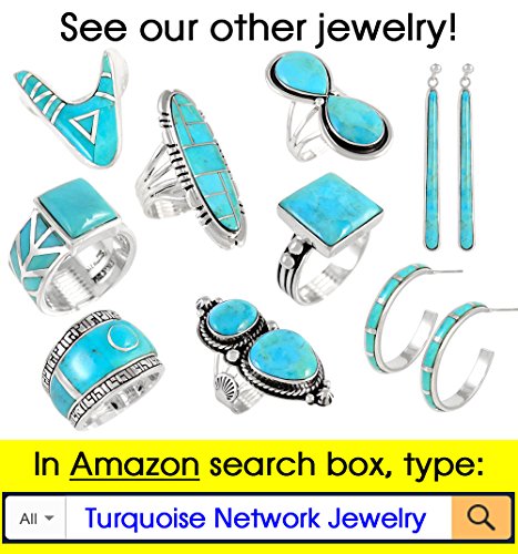 Turquoise Ring Sterling Silver 925 Genuine Gemstones Size 6 To 11 (Turquoise, 7) #TOP4