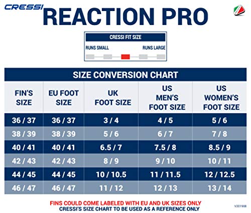 Nadadeira de Mergulho Cressi Reaction Pro - Preto 40-41